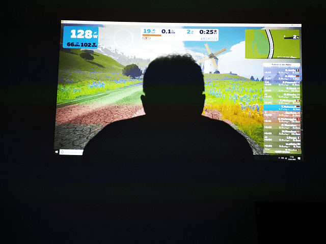 Zwift Leindwand Schattenbild